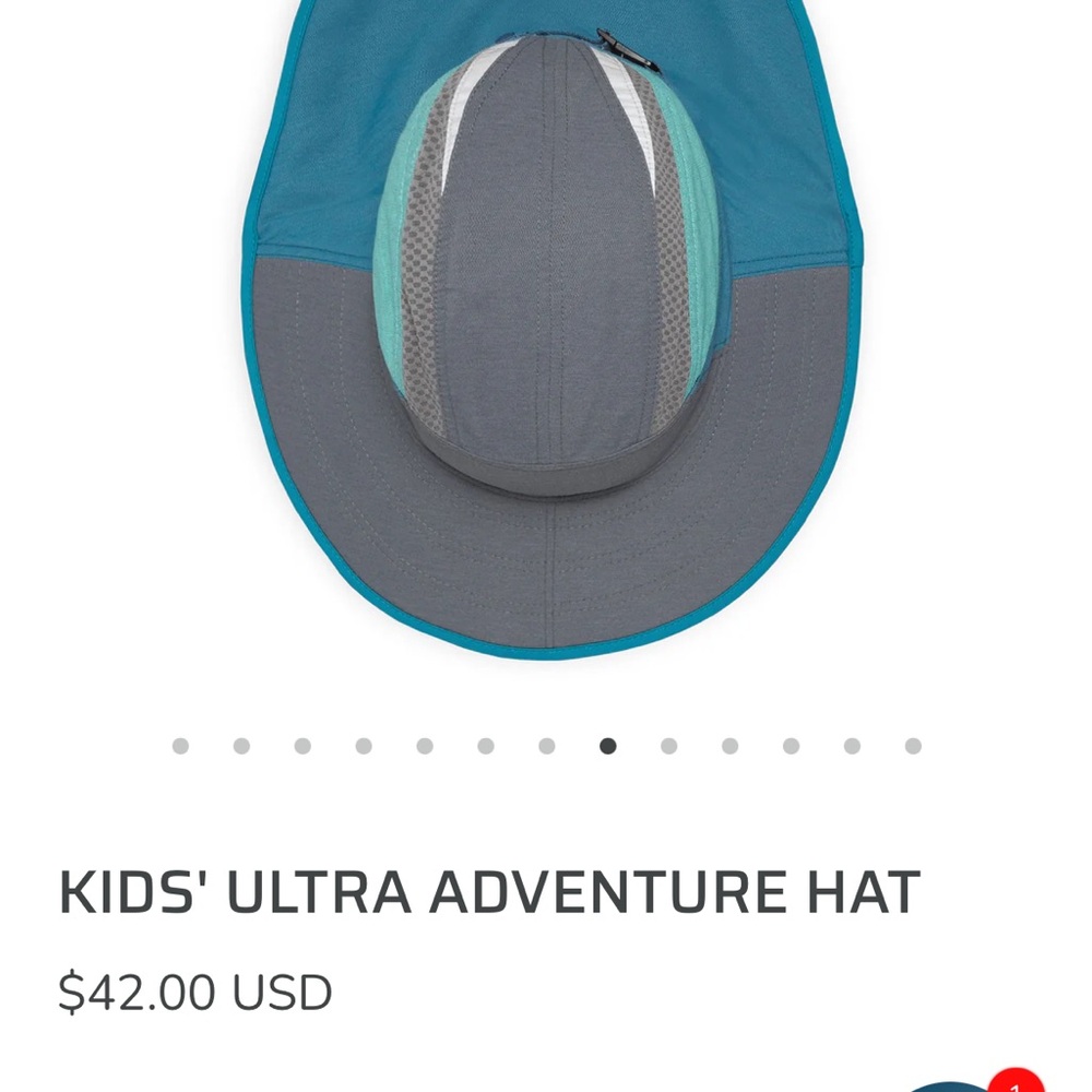 Kids Blue and Red Sun Hat - Picture 4 of 5